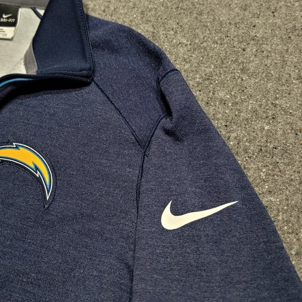 Nike San Diego Chargers Pullover Mens Small Blue Dri Fit On Field Quarter Zip
